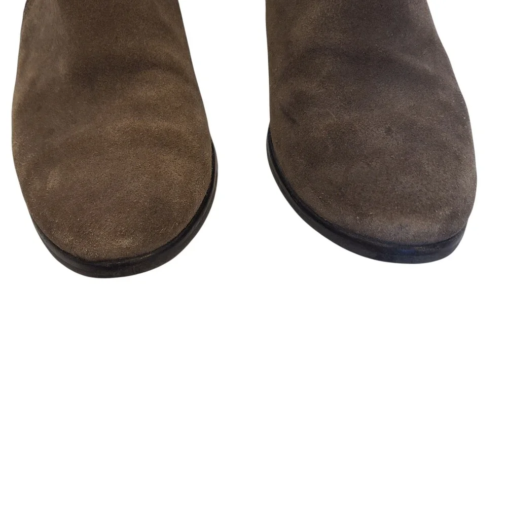 Paul Green Womens Brown Suede Ankle Boots Side Zip Stacked Heel Size 6.5 UK 9 US